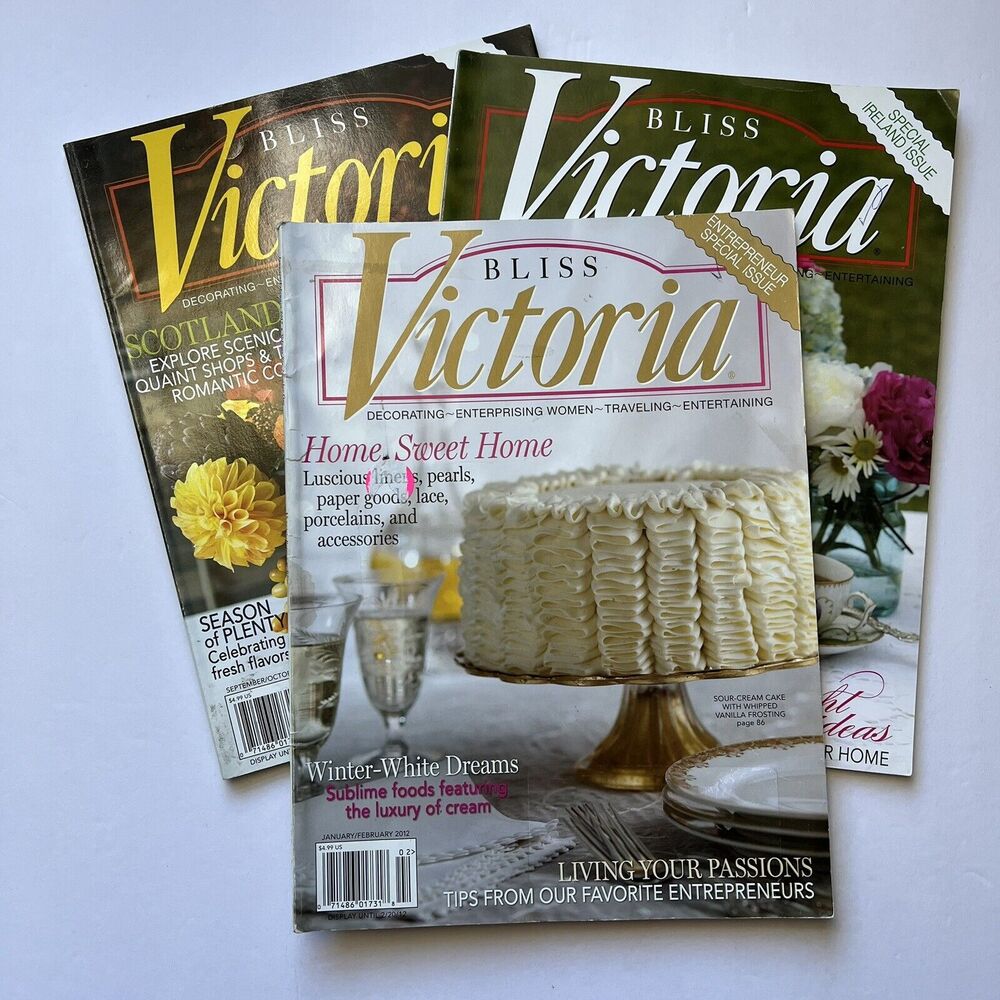 Victoria Magazines Set of 3 Special Issues Entrepreneur Ireland British 2012
